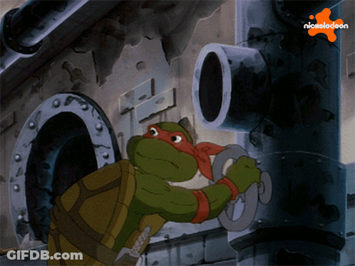 A Cartoon Of A Teenage Mutant Ninja Turtle With A Nickelodeon Logo GIF