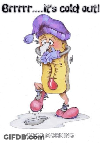 A Cartoon Of A Thermometer With The Words " It 'S Cold Out " On The Bottom GIF