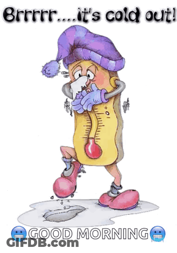 Cartoon Thermometer Saying It's Cold Out GIF
