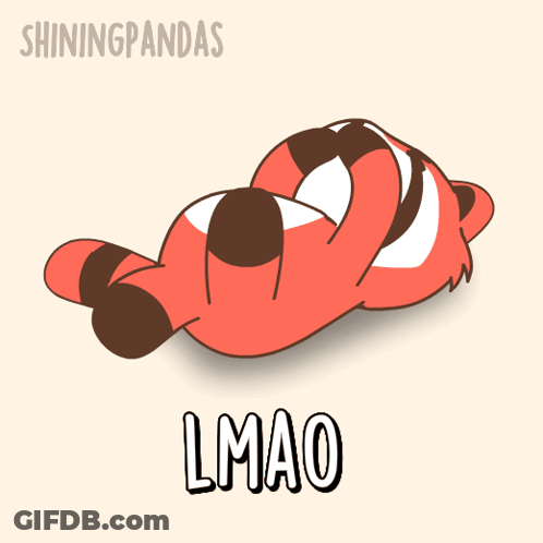 A Cartoon Of A Tiger Laying On Its Back With The Word Lmao Below It GIF
