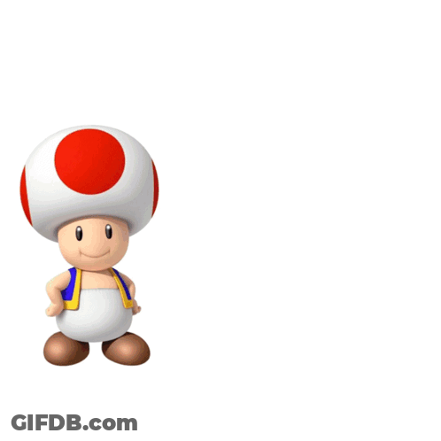 A Cartoon Of A Toad With The Words " Jazmin Loves Yunho And Toad " GIF