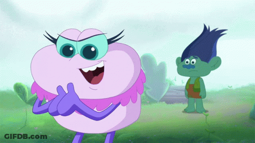 A Cartoon Of A Troll Standing Next To A Cartoon Character GIF