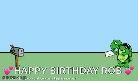 A Cartoon Of A Turtle Putting A Letter In A Mailbox With The Words Happy Birthday Afterwards GIF