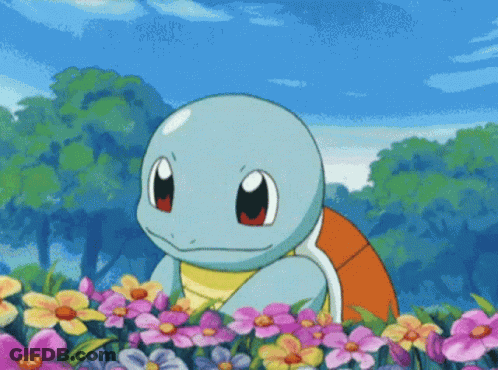 A Cartoon Of A Turtle Surrounded By Flowers GIF