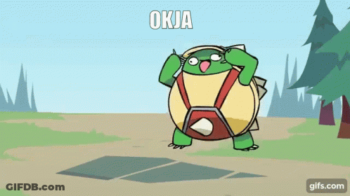 A Cartoon Of A Turtle With Okja Straight To 8Th Written On It GIF