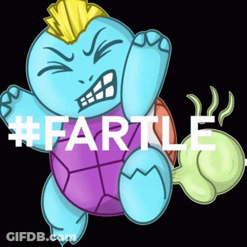 A Cartoon Of A Turtle With The Word Fartle Written On The Bottom GIF