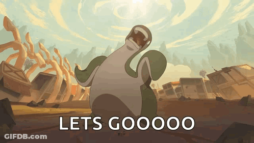 Cartoon Turtle Saying Lets Goooo GIF