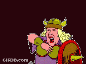 A Cartoon Of A Viking With A Shield GIF