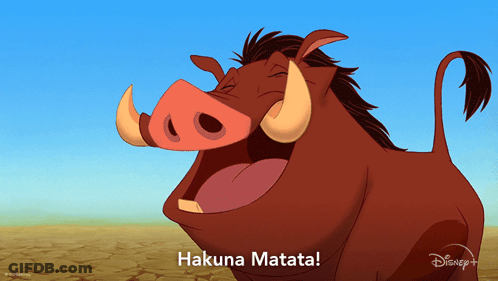 A Cartoon Of A Warthog With The Words Hakuna Matata Above It GIF