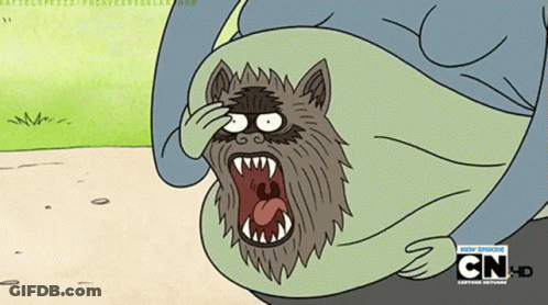 A Cartoon Of A Werewolf With Cn-D Written On The Bottom Right GIF