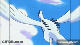 A Cartoon Of A White Bird Flying In The Sky With The Words Make A Gif.com At The Bottom GIF