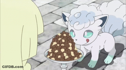 White Cat Standing Next To Food Bowl GIF