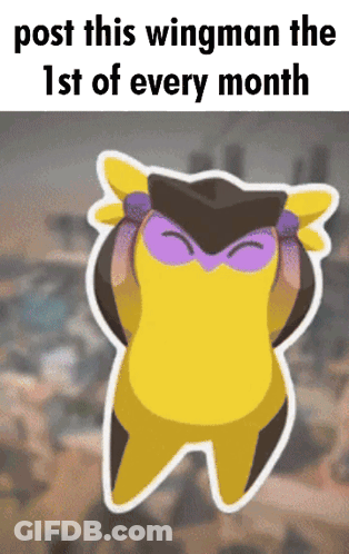 A Cartoon Of A Wingman With The Words Post This Wingman The 1St Of Every Month Below It GIF