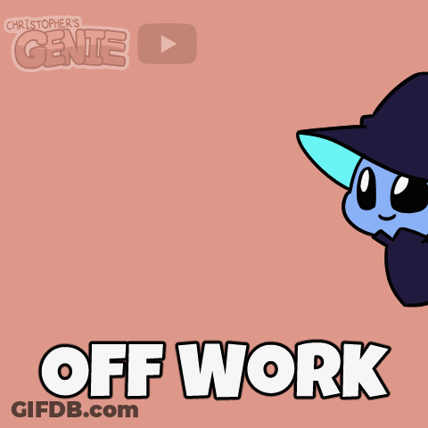 Cartoon Witch Holding Wand Off Work Text GIF