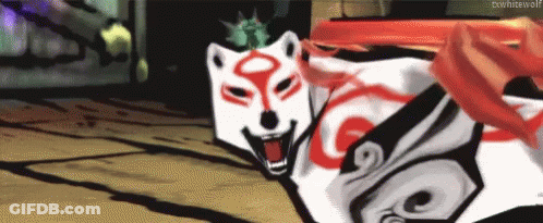A Cartoon Of A Wolf Wearing A Mask And A Red Scarf . GIF