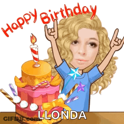 A Cartoon Of A Woman Celebrating Her Birthday GIF