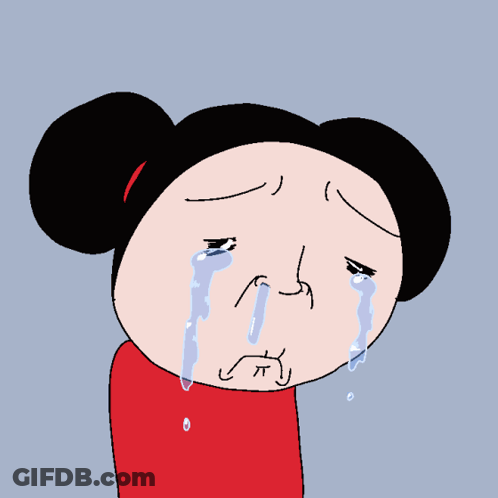 A Cartoon Of A Woman Crying With Tears Coming Out Of Her Eyes GIF