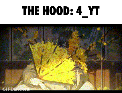 A Cartoon Of A Woman Holding A Fan With The Words The Hood 4 Yt Below Her GIF