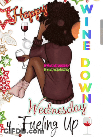 A Cartoon Of A Woman Holding A Glass Of Wine GIF