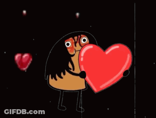 Woman Holding Heart With My Love Text GIF