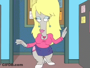 Cartoon Woman In Pink Shirt And Purple Skirt GIF