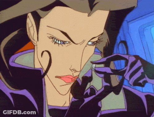 A Cartoon Of A Woman In A Purple Coat Holding Something In Her Hand GIF