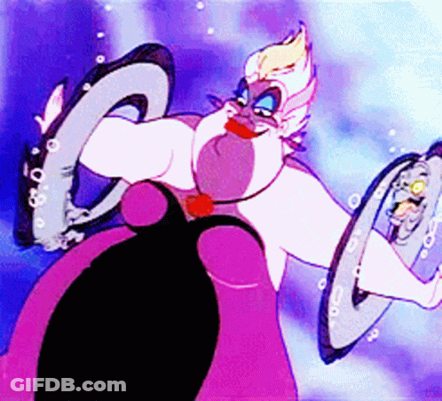 A Cartoon Of A Woman In A Purple Dress Holding A Circle GIF