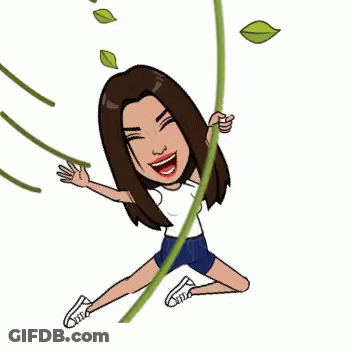 A Cartoon Of A Woman Jumping In The Air With Yee Haw Written Below Her GIF