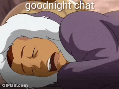 A Cartoon Of A Woman Laying Down With The Words Goodnight Chat Written Above Her GIF