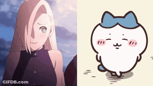 A Cartoon Of A Woman Next To A Cartoon Of A Cat GIF