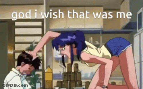 A Cartoon Of A Woman Putting Her Foot On A Man 'S Head With The Words God I Wish That Was Me Below It GIF