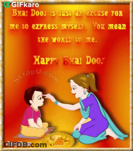 A Cartoon Of A Woman Putting Something On A Little Boy 'S Nose GIF