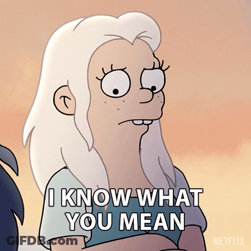 A Cartoon Of A Woman Saying I Know What You Mean GIF