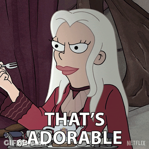 A Cartoon Of A Woman Saying That 'S Adorable On Netflix GIF