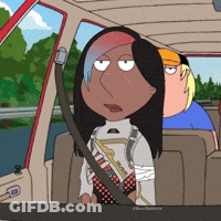 A Cartoon Of A Woman Sitting In A Car With A Seat Belt On GIF