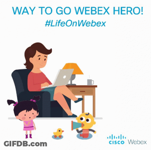 A Cartoon Of A Woman Sitting In A Chair With A Laptop GIF