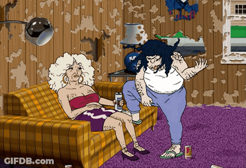 Woman Sitting On Couch Next To Man GIF