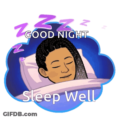 A Cartoon Of A Woman Sleeping With The Words " Good Night Sleep Well " Below Her GIF