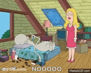Cartoon Woman Standing Next To Bed With Skeleton GIF