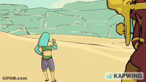 A Cartoon Of A Woman Standing Next To A Man With Kapwing Written On The Bottom GIF