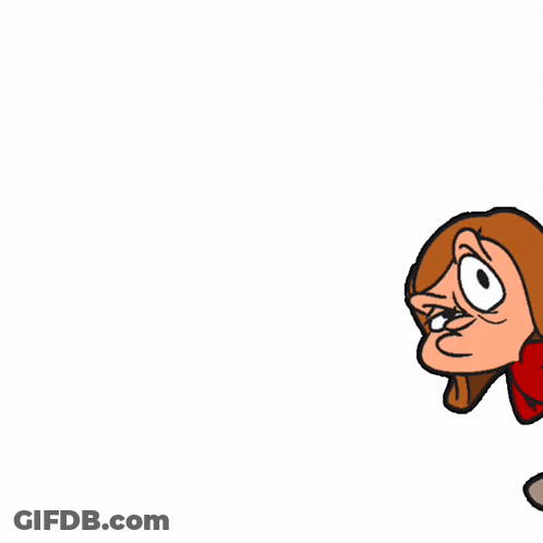 A Cartoon Of A Woman Waiting For An Answer GIF