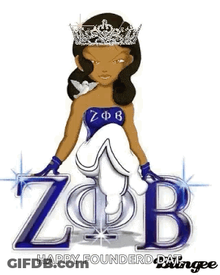 A Cartoon Of A Woman Wearing A Crown And Gloves Is Sitting On A Letter Z . GIF