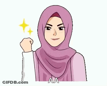 A Cartoon Of A Woman Wearing A Hijab And Giving A Fist Pump . GIF
