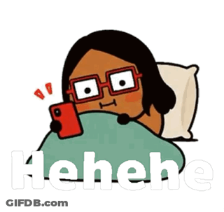 A Cartoon Of A Woman Wearing Glasses And Holding A Cell Phone . GIF