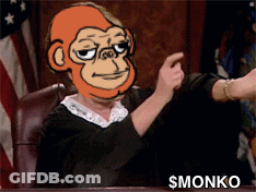 A Cartoon Of A Woman With A Monkey On Her Face And The Words Smonko Below Her GIF