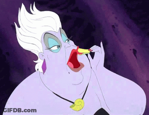 A Cartoon Of A Woman With A Necklace That Has A Seashell On It GIF