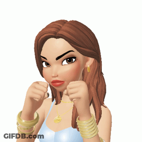 A Cartoon Of A Woman With A Necklace That Says ' I Love You ' GIF
