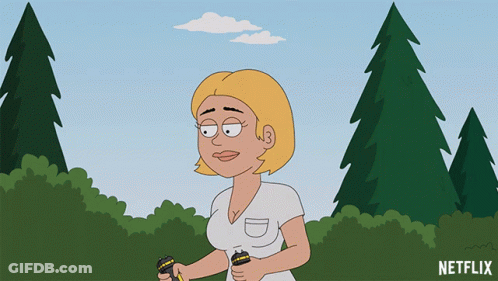 A Cartoon Of A Woman With A Netflix Logo In The Bottom Right Corner GIF