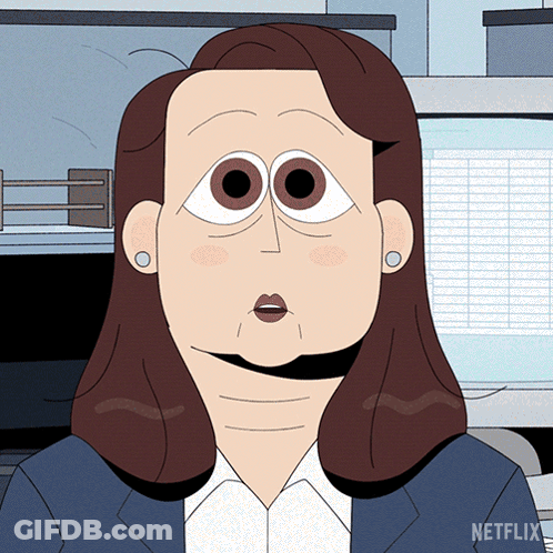 A Cartoon Of A Woman With A Netflix Logo On The Bottom Right GIF