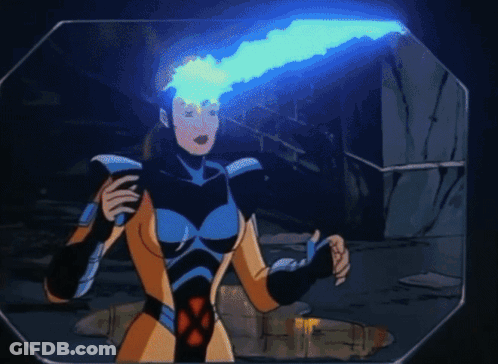A Cartoon Of A Woman With A Torch On Her Head GIF